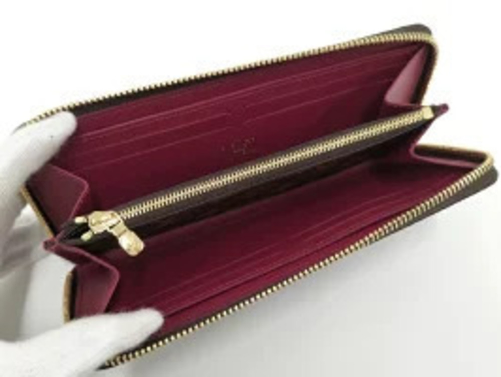 Louis Vuitton Monogram Portefeuille Wallet Long Round Clemence Zipper Brown